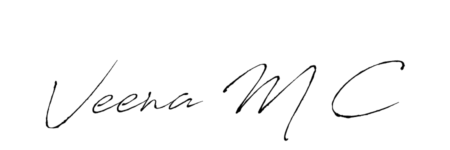 Use a signature maker to create a handwritten signature online. With this signature software, you can design (Antro_Vectra) your own signature for name Veena M C. Veena M C signature style 6 images and pictures png