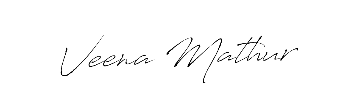 Create a beautiful signature design for name Veena Mathur. With this signature (Antro_Vectra) fonts, you can make a handwritten signature for free. Veena Mathur signature style 6 images and pictures png