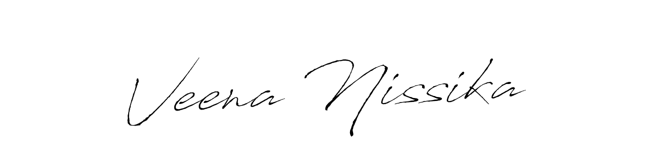 if you are searching for the best signature style for your name Veena Nissika. so please give up your signature search. here we have designed multiple signature styles  using Antro_Vectra. Veena Nissika signature style 6 images and pictures png