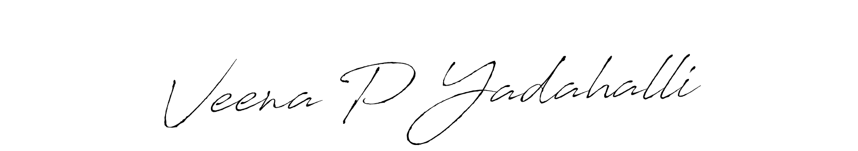 Veena P Yadahalli stylish signature style. Best Handwritten Sign (Antro_Vectra) for my name. Handwritten Signature Collection Ideas for my name Veena P Yadahalli. Veena P Yadahalli signature style 6 images and pictures png