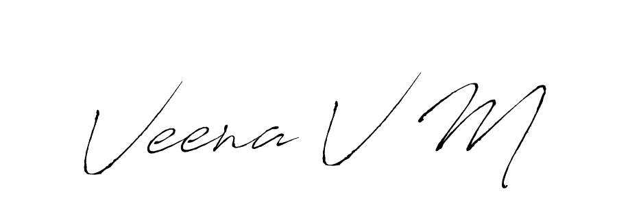 Create a beautiful signature design for name Veena V M. With this signature (Antro_Vectra) fonts, you can make a handwritten signature for free. Veena V M signature style 6 images and pictures png
