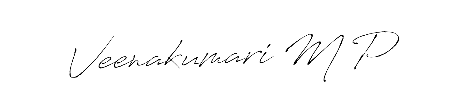 This is the best signature style for the Veenakumari M P name. Also you like these signature font (Antro_Vectra). Mix name signature. Veenakumari M P signature style 6 images and pictures png