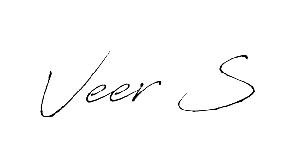 Make a beautiful signature design for name Veer S. With this signature (Antro_Vectra) style, you can create a handwritten signature for free. Veer S signature style 6 images and pictures png