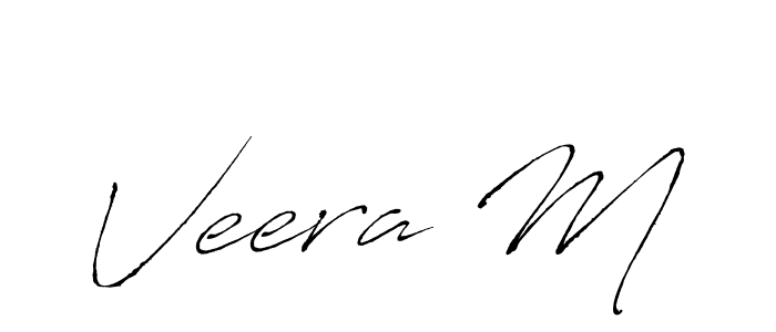 The best way (Antro_Vectra) to make a short signature is to pick only two or three words in your name. The name Veera M include a total of six letters. For converting this name. Veera M signature style 6 images and pictures png