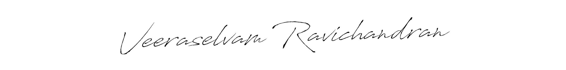 How to make Veeraselvam Ravichandran name signature. Use Antro_Vectra style for creating short signs online. This is the latest handwritten sign. Veeraselvam Ravichandran signature style 6 images and pictures png