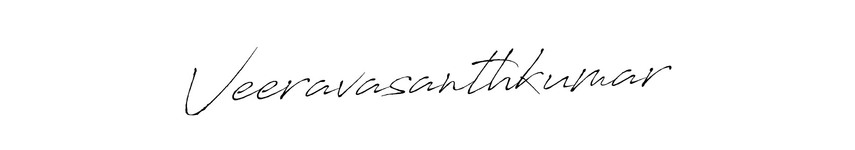 How to make Veeravasanthkumar name signature. Use Antro_Vectra style for creating short signs online. This is the latest handwritten sign. Veeravasanthkumar signature style 6 images and pictures png