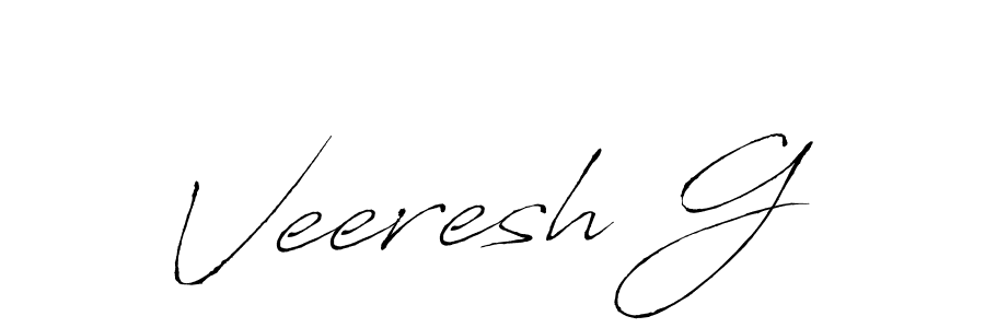 Make a beautiful signature design for name Veeresh G. With this signature (Antro_Vectra) style, you can create a handwritten signature for free. Veeresh G signature style 6 images and pictures png