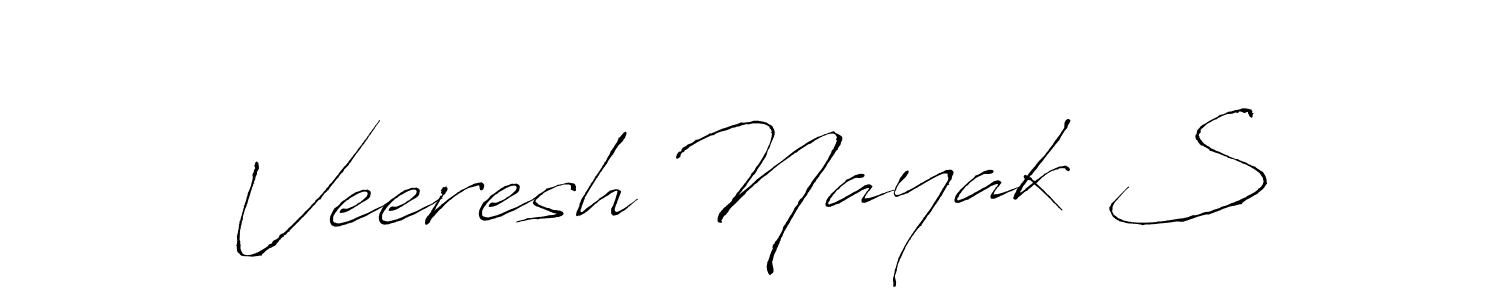 How to make Veeresh Nayak S name signature. Use Antro_Vectra style for creating short signs online. This is the latest handwritten sign. Veeresh Nayak S signature style 6 images and pictures png