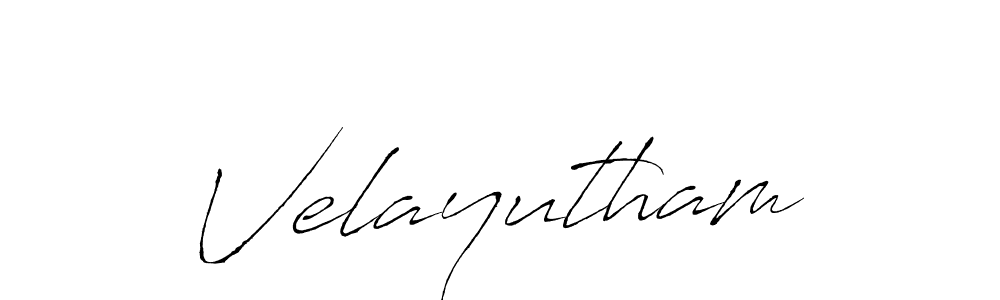 Create a beautiful signature design for name Velayutham. With this signature (Antro_Vectra) fonts, you can make a handwritten signature for free. Velayutham signature style 6 images and pictures png