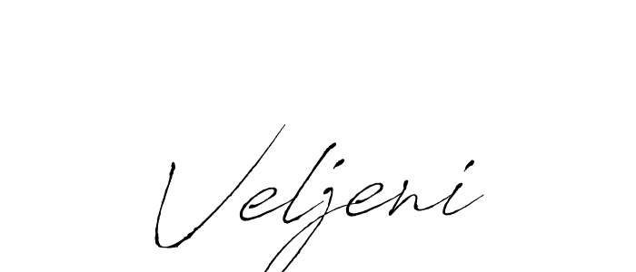 Use a signature maker to create a handwritten signature online. With this signature software, you can design (Antro_Vectra) your own signature for name Veljeni. Veljeni signature style 6 images and pictures png