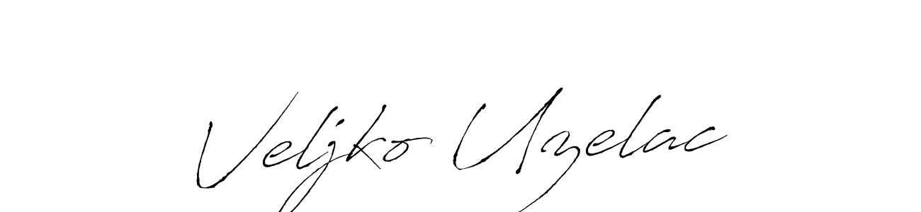 How to make Veljko Uzelac name signature. Use Antro_Vectra style for creating short signs online. This is the latest handwritten sign. Veljko Uzelac signature style 6 images and pictures png