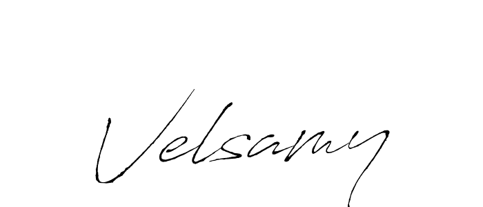Make a beautiful signature design for name Velsamy. With this signature (Antro_Vectra) style, you can create a handwritten signature for free. Velsamy signature style 6 images and pictures png