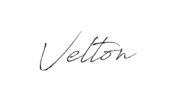 Use a signature maker to create a handwritten signature online. With this signature software, you can design (Antro_Vectra) your own signature for name Velton. Velton signature style 6 images and pictures png