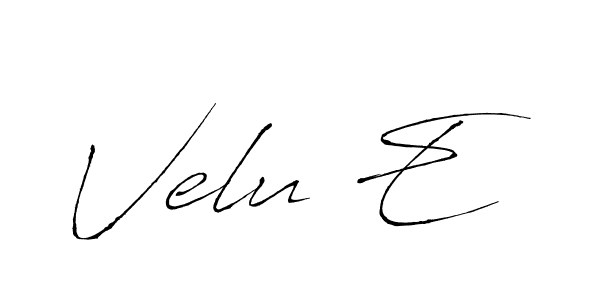 Design your own signature with our free online signature maker. With this signature software, you can create a handwritten (Antro_Vectra) signature for name Velu E. Velu E signature style 6 images and pictures png