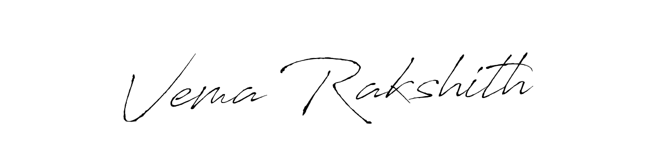 How to make Vema Rakshith name signature. Use Antro_Vectra style for creating short signs online. This is the latest handwritten sign. Vema Rakshith signature style 6 images and pictures png