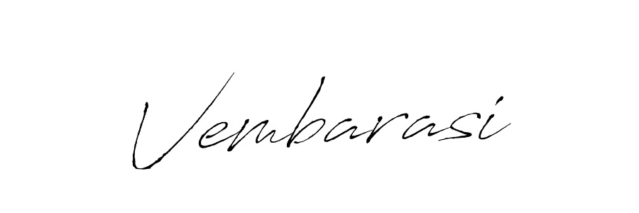 Use a signature maker to create a handwritten signature online. With this signature software, you can design (Antro_Vectra) your own signature for name Vembarasi. Vembarasi signature style 6 images and pictures png