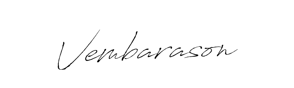 Similarly Antro_Vectra is the best handwritten signature design. Signature creator online .You can use it as an online autograph creator for name Vembarason. Vembarason signature style 6 images and pictures png