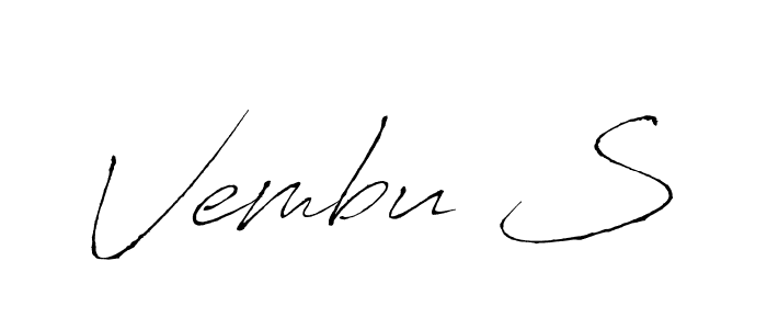 Make a beautiful signature design for name Vembu S. With this signature (Antro_Vectra) style, you can create a handwritten signature for free. Vembu S signature style 6 images and pictures png