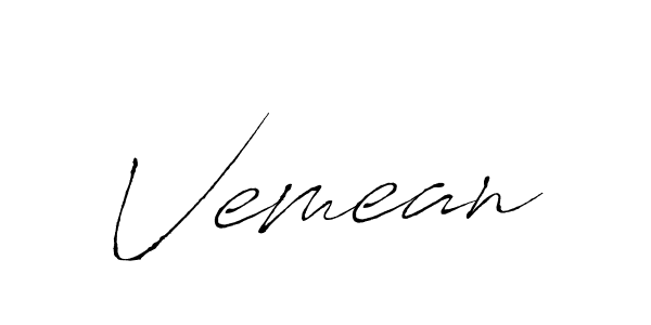 Make a beautiful signature design for name Vemean. With this signature (Antro_Vectra) style, you can create a handwritten signature for free. Vemean signature style 6 images and pictures png