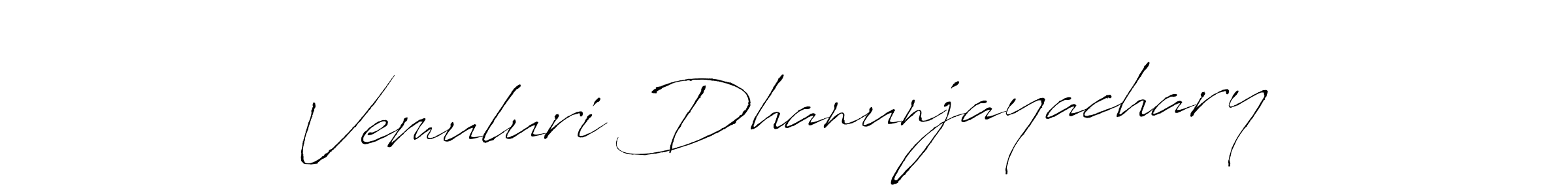 Use a signature maker to create a handwritten signature online. With this signature software, you can design (Antro_Vectra) your own signature for name Vemuluri Dhanunjayachary. Vemuluri Dhanunjayachary signature style 6 images and pictures png