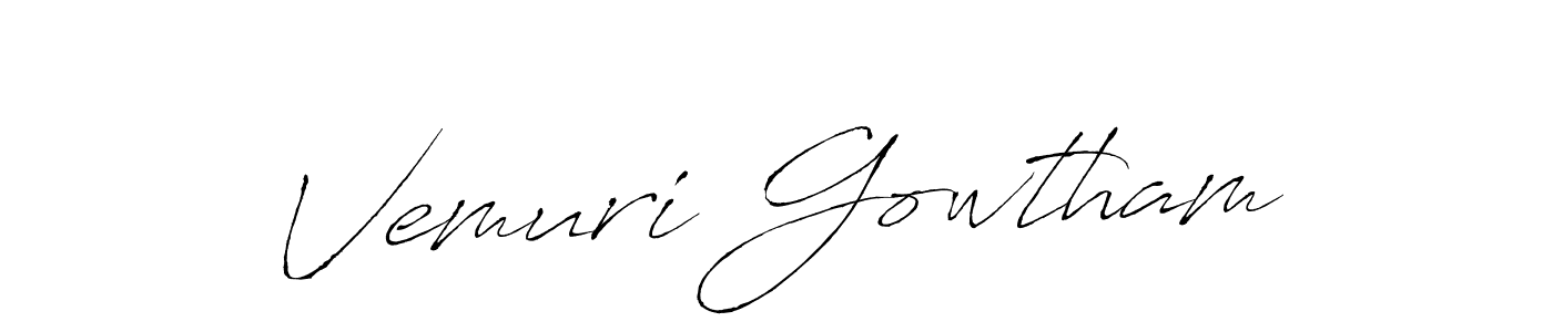 Use a signature maker to create a handwritten signature online. With this signature software, you can design (Antro_Vectra) your own signature for name Vemuri Gowtham. Vemuri Gowtham signature style 6 images and pictures png