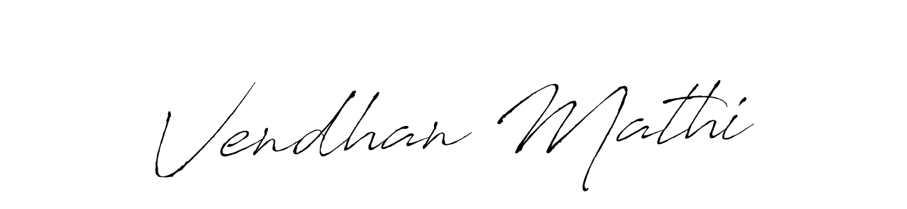 The best way (Antro_Vectra) to make a short signature is to pick only two or three words in your name. The name Vendhan Mathi include a total of six letters. For converting this name. Vendhan Mathi signature style 6 images and pictures png