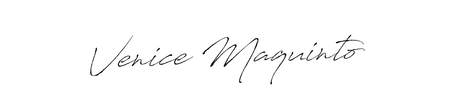 Make a beautiful signature design for name Venice Maquinto. With this signature (Antro_Vectra) style, you can create a handwritten signature for free. Venice Maquinto signature style 6 images and pictures png
