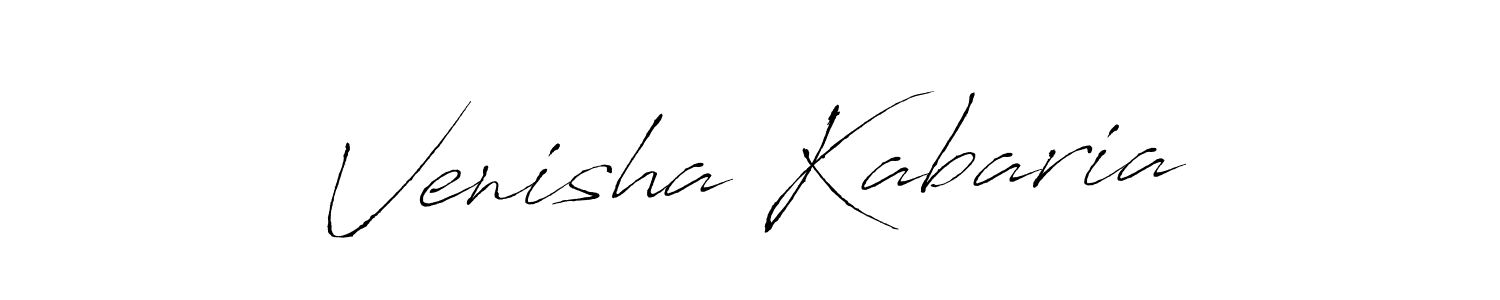 How to make Venisha Kabaria name signature. Use Antro_Vectra style for creating short signs online. This is the latest handwritten sign. Venisha Kabaria signature style 6 images and pictures png