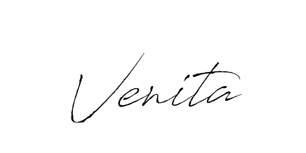 Use a signature maker to create a handwritten signature online. With this signature software, you can design (Antro_Vectra) your own signature for name Venita. Venita signature style 6 images and pictures png