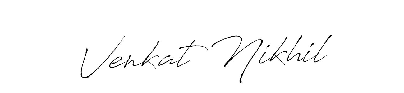 Similarly Antro_Vectra is the best handwritten signature design. Signature creator online .You can use it as an online autograph creator for name Venkat Nikhil. Venkat Nikhil signature style 6 images and pictures png