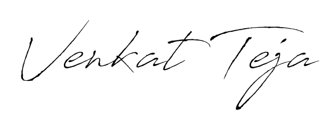 How to make Venkat Teja name signature. Use Antro_Vectra style for creating short signs online. This is the latest handwritten sign. Venkat Teja signature style 6 images and pictures png