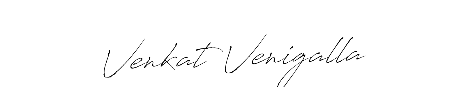 How to make Venkat Venigalla name signature. Use Antro_Vectra style for creating short signs online. This is the latest handwritten sign. Venkat Venigalla signature style 6 images and pictures png