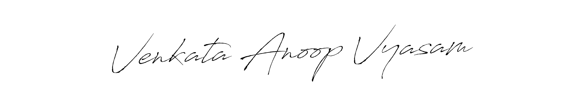 How to make Venkata Anoop Vyasam signature? Antro_Vectra is a professional autograph style. Create handwritten signature for Venkata Anoop Vyasam name. Venkata Anoop Vyasam signature style 6 images and pictures png