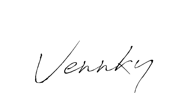 Use a signature maker to create a handwritten signature online. With this signature software, you can design (Antro_Vectra) your own signature for name Vennky. Vennky signature style 6 images and pictures png