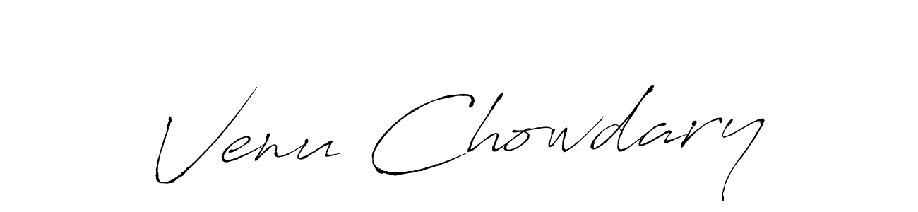 How to make Venu Chowdary signature? Antro_Vectra is a professional autograph style. Create handwritten signature for Venu Chowdary name. Venu Chowdary signature style 6 images and pictures png