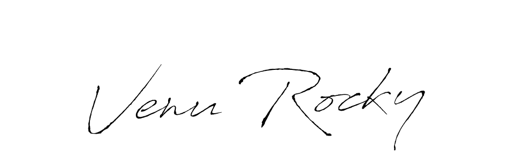 Use a signature maker to create a handwritten signature online. With this signature software, you can design (Antro_Vectra) your own signature for name Venu Rocky. Venu Rocky signature style 6 images and pictures png
