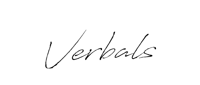 Make a beautiful signature design for name Verbals. With this signature (Antro_Vectra) style, you can create a handwritten signature for free. Verbals signature style 6 images and pictures png