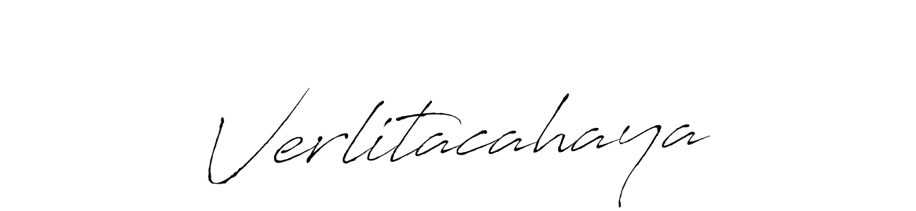 Create a beautiful signature design for name Verlitacahaya. With this signature (Antro_Vectra) fonts, you can make a handwritten signature for free. Verlitacahaya signature style 6 images and pictures png