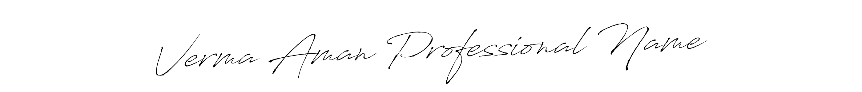 How to make Verma Aman Professional Name name signature. Use Antro_Vectra style for creating short signs online. This is the latest handwritten sign. Verma Aman Professional Name signature style 6 images and pictures png