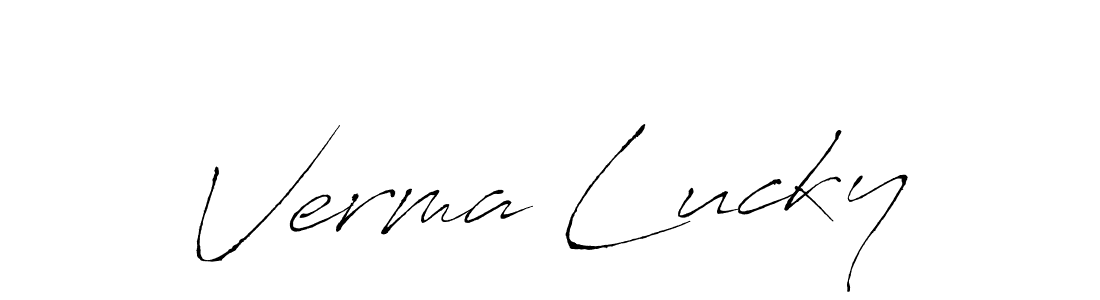 Similarly Antro_Vectra is the best handwritten signature design. Signature creator online .You can use it as an online autograph creator for name Verma Lucky. Verma Lucky signature style 6 images and pictures png