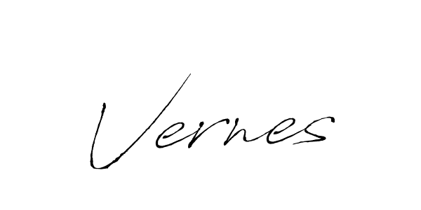 Design your own signature with our free online signature maker. With this signature software, you can create a handwritten (Antro_Vectra) signature for name Vernes. Vernes signature style 6 images and pictures png