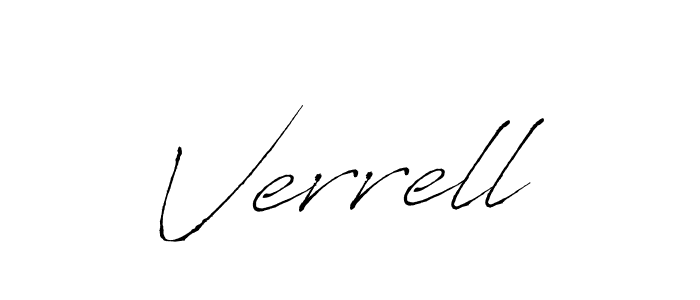 Make a beautiful signature design for name Verrell. With this signature (Antro_Vectra) style, you can create a handwritten signature for free. Verrell signature style 6 images and pictures png