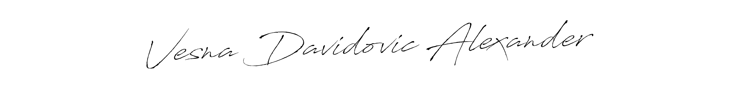 Make a beautiful signature design for name Vesna Davidovic Alexander. With this signature (Antro_Vectra) style, you can create a handwritten signature for free. Vesna Davidovic Alexander signature style 6 images and pictures png