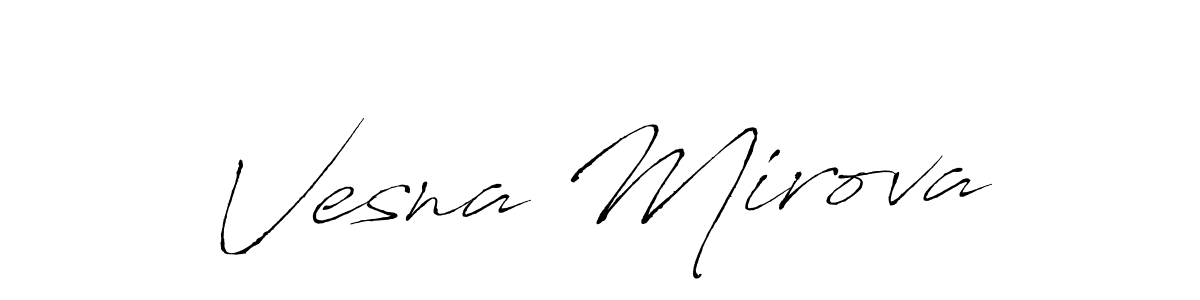 How to make Vesna Mirova name signature. Use Antro_Vectra style for creating short signs online. This is the latest handwritten sign. Vesna Mirova signature style 6 images and pictures png