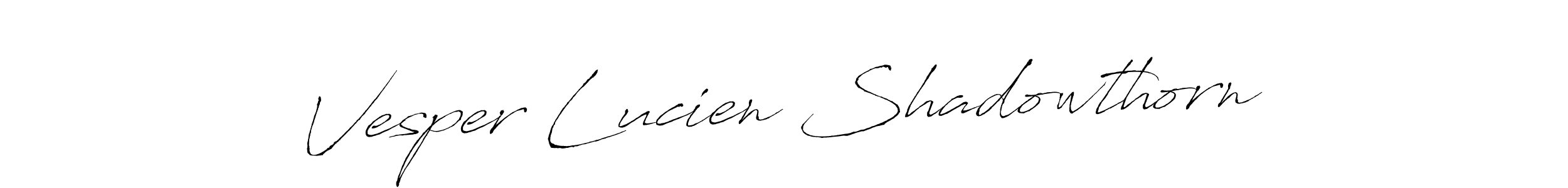 Also we have Vesper Lucien Shadowthorn name is the best signature style. Create professional handwritten signature collection using Antro_Vectra autograph style. Vesper Lucien Shadowthorn signature style 6 images and pictures png