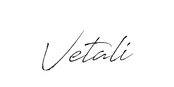 Make a beautiful signature design for name Vetali. With this signature (Antro_Vectra) style, you can create a handwritten signature for free. Vetali signature style 6 images and pictures png