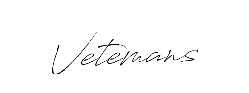 Make a beautiful signature design for name Vetemans. With this signature (Antro_Vectra) style, you can create a handwritten signature for free. Vetemans signature style 6 images and pictures png