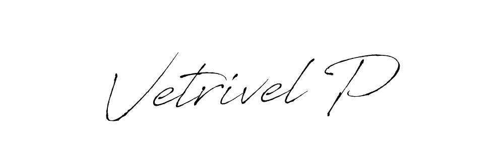 Vetrivel P stylish signature style. Best Handwritten Sign (Antro_Vectra) for my name. Handwritten Signature Collection Ideas for my name Vetrivel P. Vetrivel P signature style 6 images and pictures png