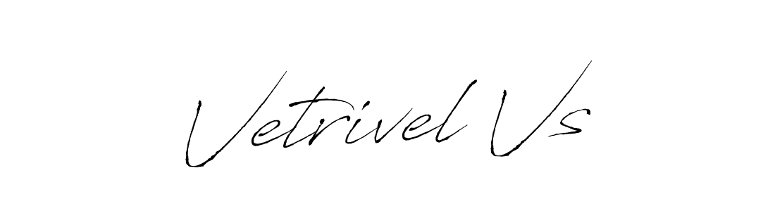 Create a beautiful signature design for name Vetrivel Vs. With this signature (Antro_Vectra) fonts, you can make a handwritten signature for free. Vetrivel Vs signature style 6 images and pictures png