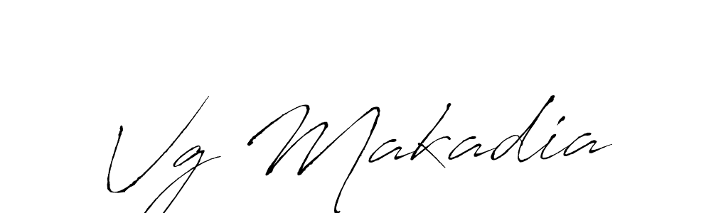 Make a beautiful signature design for name Vg Makadia. With this signature (Antro_Vectra) style, you can create a handwritten signature for free. Vg Makadia signature style 6 images and pictures png